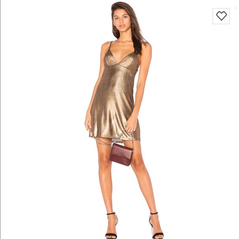 Gold metallic mini dress